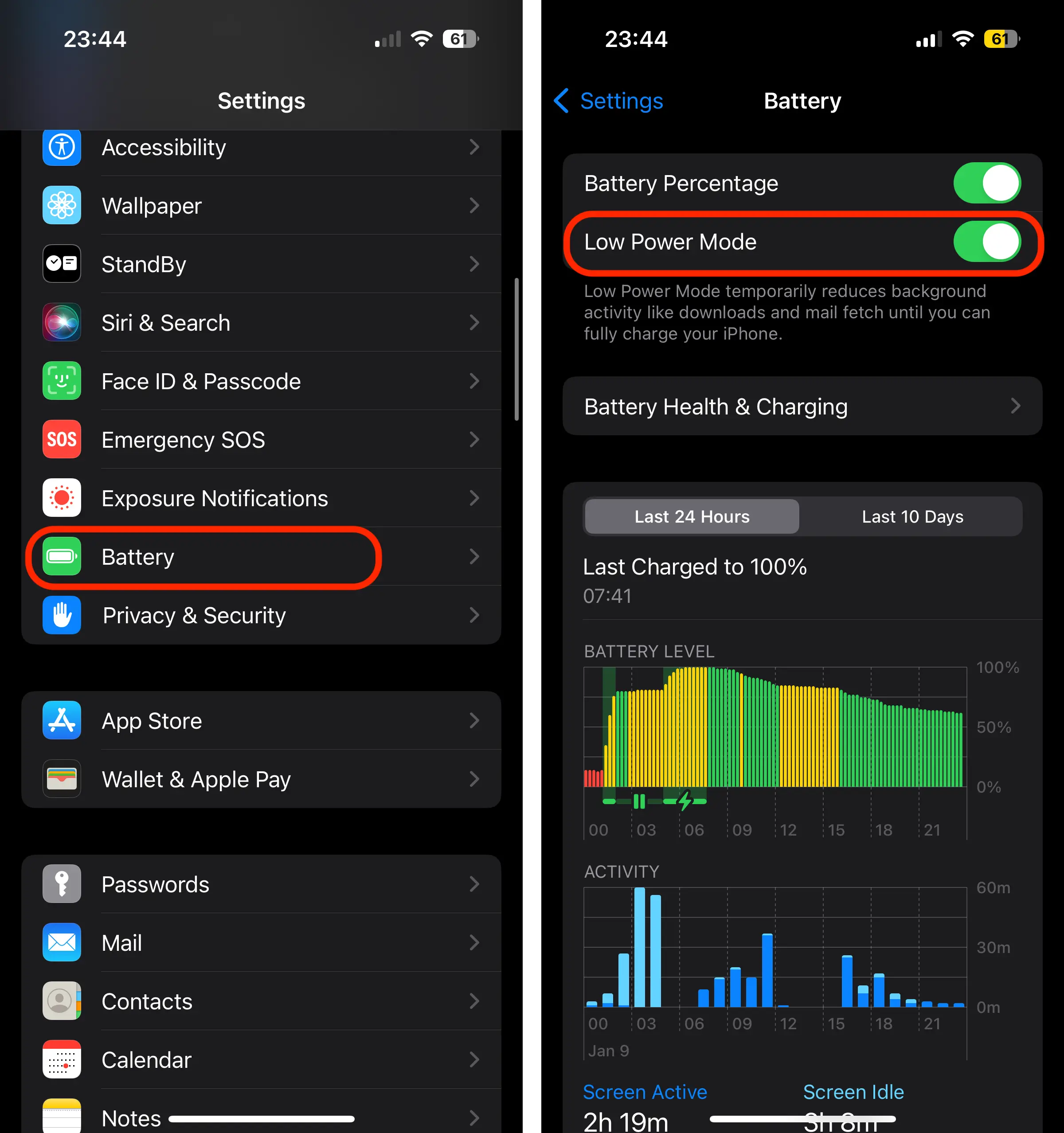 Enable or Disable Low Power Mode on iPhone
